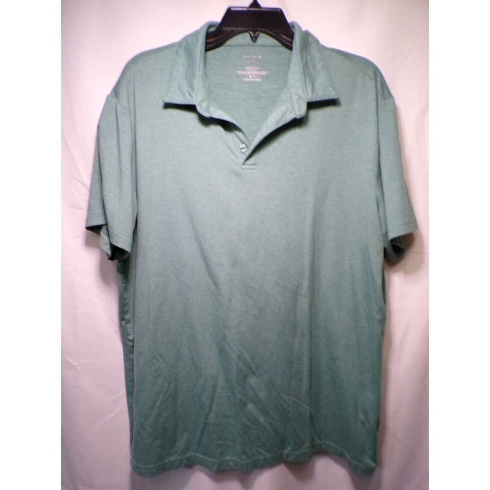 Member's Mark Luxury Touch Men's Polo L Heather Sage Green Short Sleeve